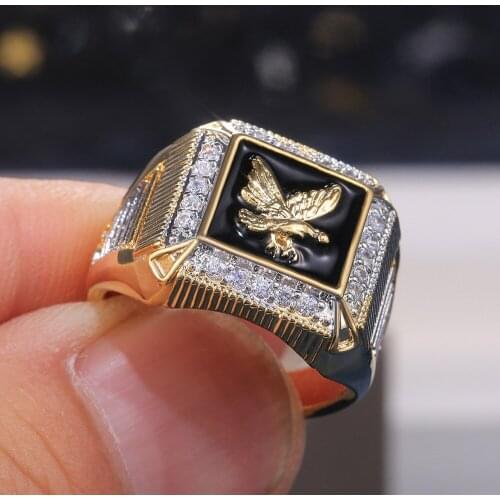 Bohemia Domineering Soldier Badge Armor Mens Ring Vintage Punk 14k gold Handmade Carved Rings gold jewelry 18k