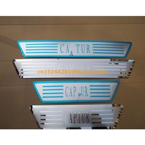 For Renault Captur Kaptur 2014 2015 2016 2017 2018 Stainless Steel Scuff Plate Door Sill Cover Sticker Car Accessories