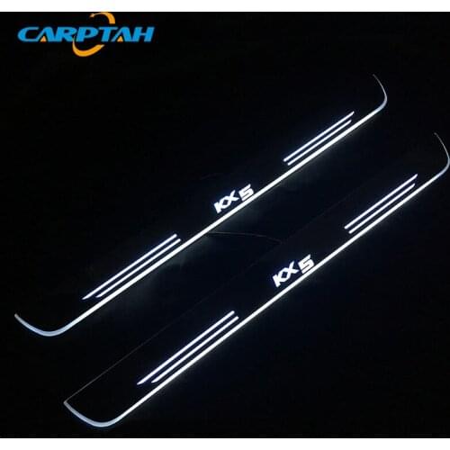 CARPTAH Trim Pedal Car Exterior Parts LED Door Sill Scuff Plate Pathway Dynamic Streamer light For Kia KX5 2016 2017 2018