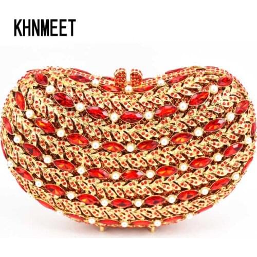 New Design Evening Bag Luxury Crystal Pearl Party Clutch Red Wedding Bag Red Clutch Clutch Evening bag Clutch Purse SC426