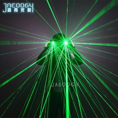 Free shipping 532nm Green Laser Glasses For Pub Club DJ Shows With 2Pcs Green Laser LED Stage Glasses