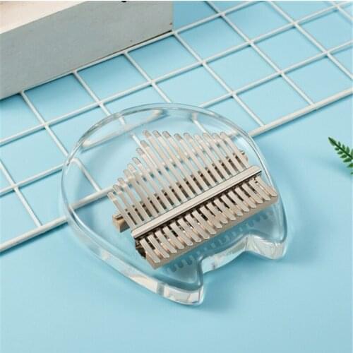 17 Keys Kalimba Thumb Piano Transparent Crystal Finger Piano With Carry Bag Hammer Beginner Children Portable Musical Instrument