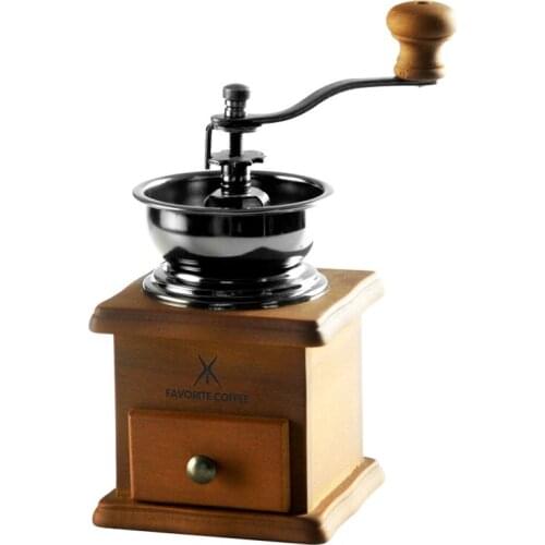 Retro Manual Coffee Beans Grinding Machine Home Office Classic Handmade Coffee Hand Crank Coffee Machine E11557