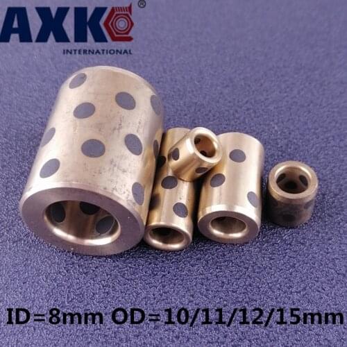 Ball Bearing Lm8uu 8mm OD 12/15mm Linear Graphite Copper Set Bearing Bushing Oil Self-lubricating JDB 4/10pcs/lot Free Shipping