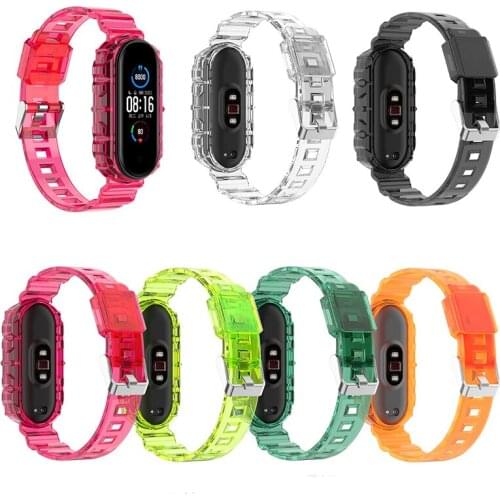 Silicone Watch Strap for Xiaomi Mi Band 6 5 Bracelet for Mi Band 4 3 6 5 Color Transparent Watchband