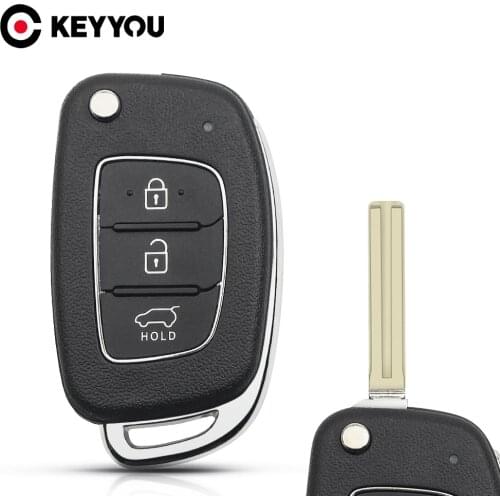 KEYYOU 3 Buttons For Hyundai Solaris IX35 IX45 ELANTRA Santa Fe HB20 Verna Car Key Flip Folding Remote Auto Car Key Case Shell