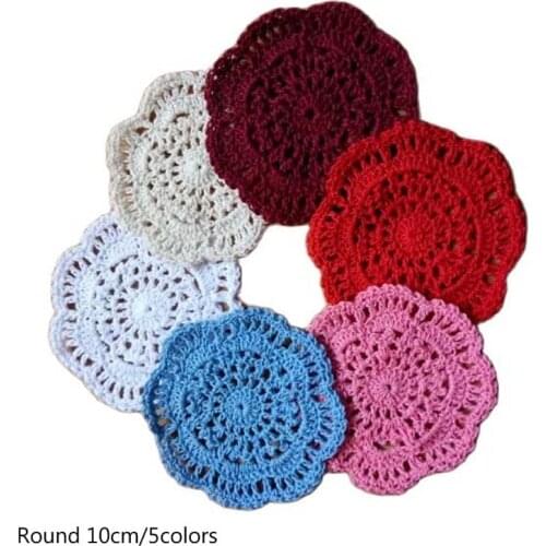 Modern cotton placemat cup tea coaster mug kitchen table place mat cloth lace dish Crochet coffee doily Christmas dining pad