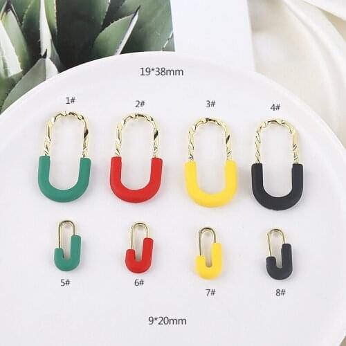 Alloy spray paint u-shaped oval fold pendant diy handmade jewelry earrings accessories pendant material
