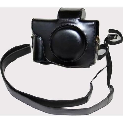 Camera bag PU leather case cover for Canon PowerShot G5 x g5x protective cover with shoulder strap