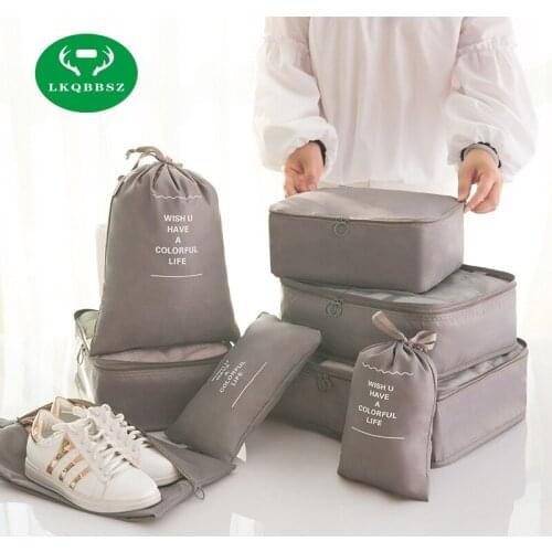 Tote Travel Pouch Clothes Storage Bag Case Packing Women Men Clothes Shoes Tidy Storage box Waterproof Organizer bags 8Pcs/set