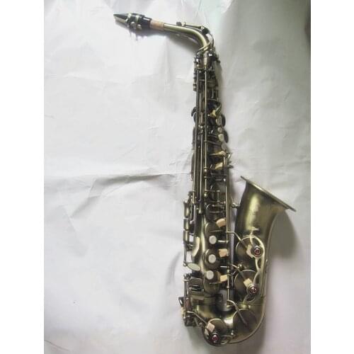 High Grade Antique Finish Eb E-flat Alto Saxophone Sax Shell Key Carve Pattern Woodwind Instrument with Case Other Aeccessaries