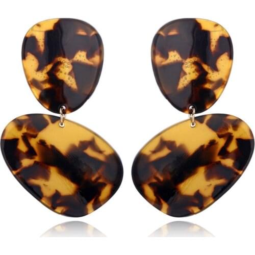 Irregular Oval Acrylic Earrings Bohemian Style Fashion Earrings Geometric Jewelry Vintage Statement For Women Accessorie2019