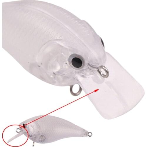 25Pcs DIY Fishing Hard Lures 1.5 Square Bill Unpainted Wobbler Crankbaits Fishing Baits Artificial 6cm 8g Diving Depth 2-6FT