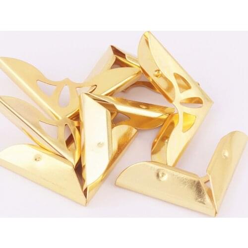 30mm Gold Corner Protection Corners Vintage Box Corner Decorative Wood Corner Bronze Book Corner clip 20pcs