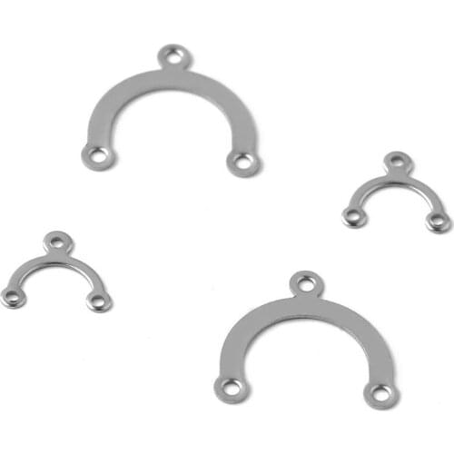 Stainless Steel Link Connectors 3 Hoels Hanger Loops DIY Jewelry Findings Accessories for Pendant Earrings Making NO Fade