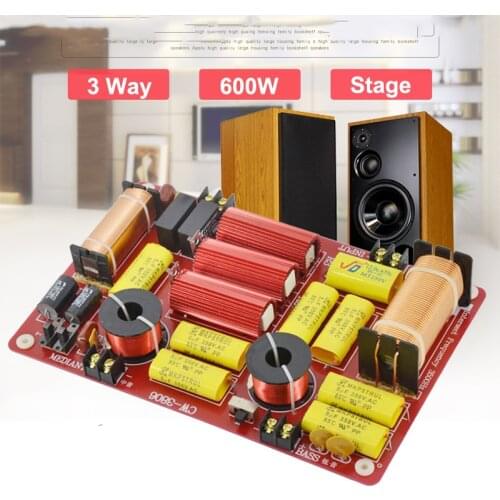 1PCS 3 Way 600W Professional Speaker Frequency Divider Stage Home Theater 6-12" Woofer 3 Unit High Power Audio Crossover Filters