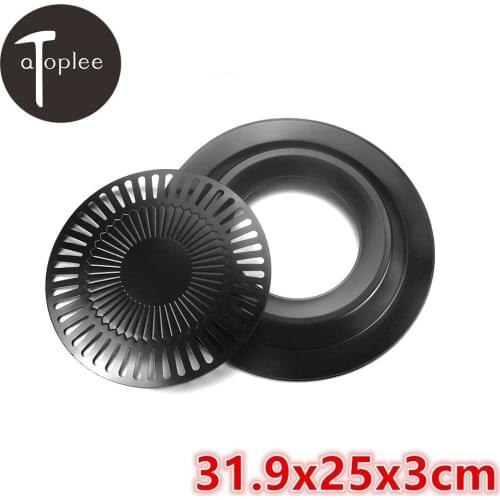 1PC Non-stick Smokeless Barbecue Pan BBQ Grill Pan Barbecue Baking Cooking Sheets Cooking Tool Kitchen Pan 31.9x25x3cm