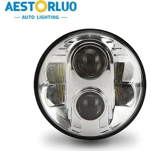 1pcs Factory Supply 7Inch Projec LED Headlight DRL Round Led Driving Lights Hi/Lo Beam For JEEP Wrangler Harley Motorcycle 80W