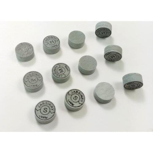 10pcs/lot 2019 latest Jassinry cue tips 14mm grey Billiards Pool cue tips in S/M/H 10layers tips Billiards accessories
