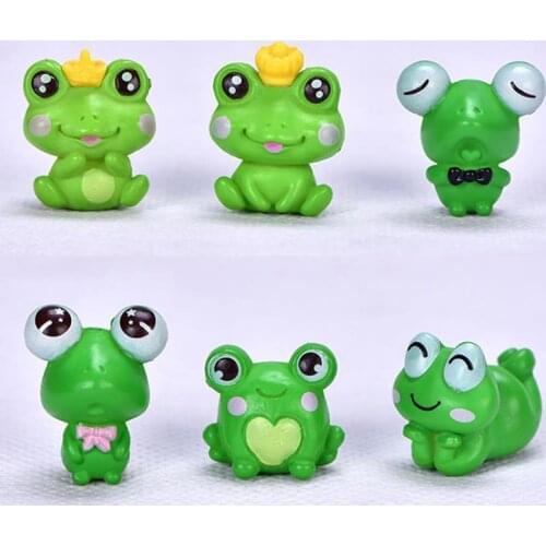 10pcs Cute Frog Animal Miniature Fairy Garden Ornament DIY Glass Decor Small Stuff Figurine Statue Model Craft Home Decoration