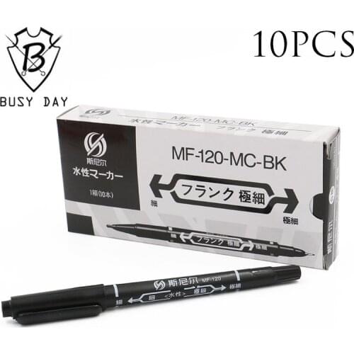 10pcs Professional Tattoo Transfer Pen Tattoo Pencil Marker Black Dual Skin Marker Tattoo Accessories For Permanent Makeup