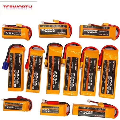 11.1V RC LiPo Battery 3S 1300mAh 1800mAh 3500mAh 4000mAh4500mAh 6000mAh 30C40C For RC Airplane Drone Helicopter Car 3S LiPo AKKU