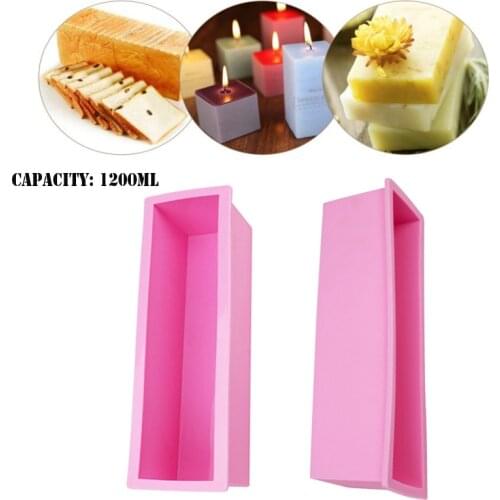 1200ml Silicone Soap Mold Rectangle Loaf Mould Handmade Swirl Soaps Making Tool