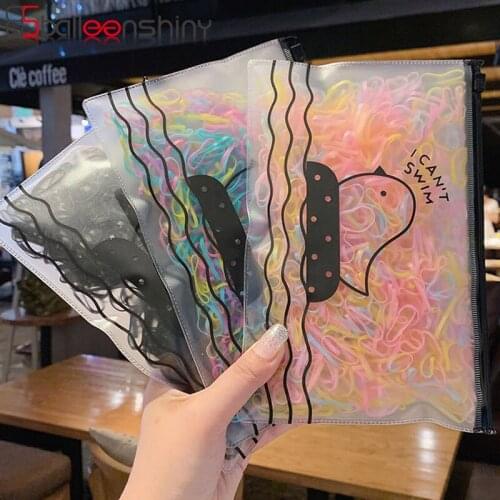 Balleenshiny 500pcs Girls Hair Accessories Nylon Ties Elastic Hair Bands Children Ponytail Holder Rubber Bands Kids Headband