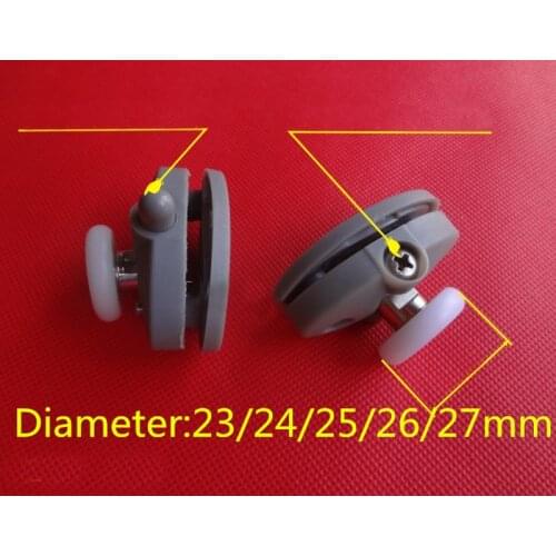 8pcs Antirust Shower Rooms Cabins Pulley Shower Room Roller /Runners/Wheels/Pulleys Diameter23/24/25/26/27mm Hole distance 30mm