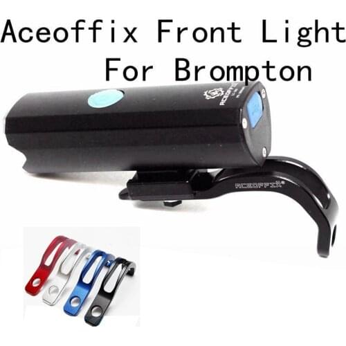 Aceoffix Front Light for Brompton Folding Bike Recharge 2600mAh 300 Lumens CNC Bike Light Bracket Holder