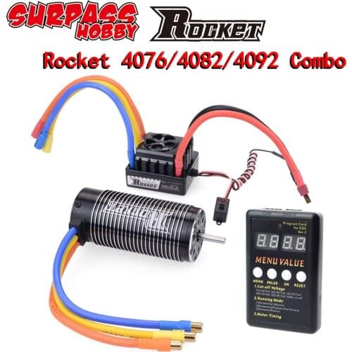 Rocket 4092 4082 4076 1420KV 1720KV 2250KV Brushless Sensorless Motor 150A ESC Card for 1/8 RC Drift Racing Truck Off Road Car
