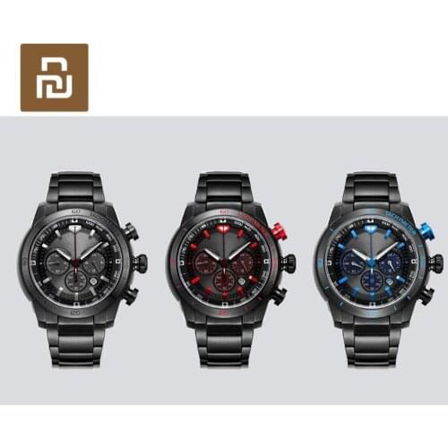 Youpin TwentySeventeen Optical Kinetic Energy Watch EasyTo Convert Visible Light Full Metal body Multi-Function Chronograph Dial
