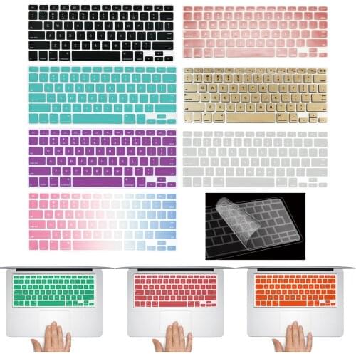 Laptop Keyboard Cover for Macbook Air 13" A1369 A1466 A1342/Pro 13" A1278 A1425 A1502/Pro 15"A1286 A1398 Soft Silicon Waterproof