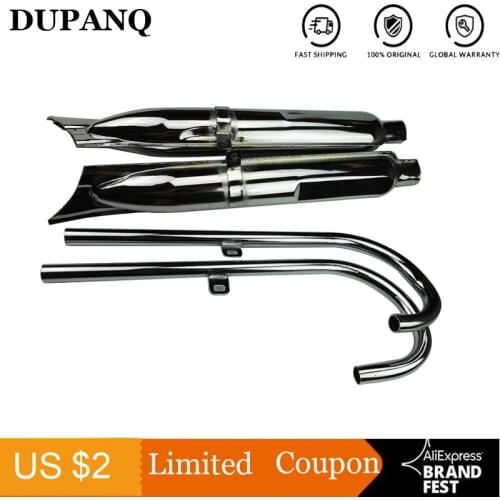 DUPANQ Motorcycle Exhaust Connecting Pipe Muffler Chrome or Black 24HP 32HP CJK750 Engine Ural Moto Case For R12 R71 M72 M1