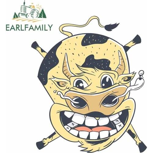 EARLFAMILY 13cm x 10.8cm For Flying Cow Vinyl Car Stickers Car Accessories Decal Vinyl Material DIY Occlusion Scratch Decor