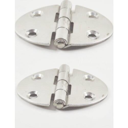 2xStainless Steel Boat / Marine Door Table Hinge Round 70x50mm