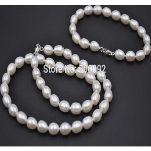 AAA 7-8MM freshwater pearl necklace & Bracelet set
