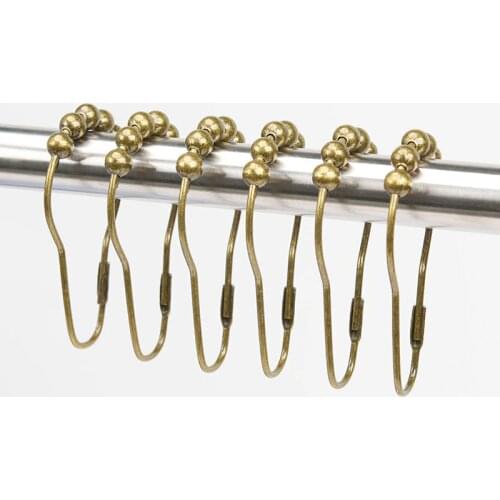 12Pcs Curtain Hook Glide Metal Rings Shower Curtain Ring Clip Curtains Holder Home Shade Bathroom Hall Family