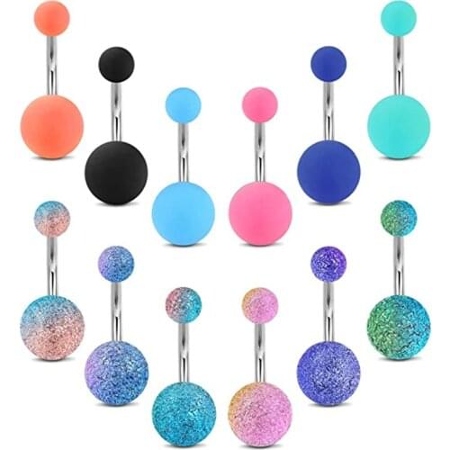 Shiny Pearl Belly Piercing Surgical Steel Crystal Rhinestone Belly Button Rings Navel Piercings Ombligo Body Jewellery 12pcs/lot