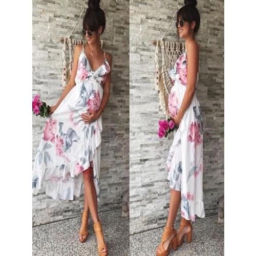 4# Womens Maternity Photography Dresses Mother Floral Printing Falbala Pregnant Dress For Maternity Clothes Dress Женские Платья