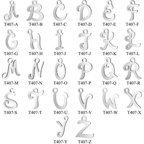 Stainless Steel A-Z Optional English Letter Charms Mini jewellery Metal Alphabet Charm DIY Accessories Acero Inoxidable 2pcs