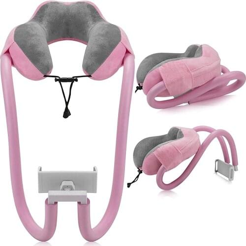 Mobile Phone Holder 360 Clip Lazy U Shaped Pillow Memory Foam Cervical Spine Neck Pillow Tablet Computer Stands For IPhone HOT
