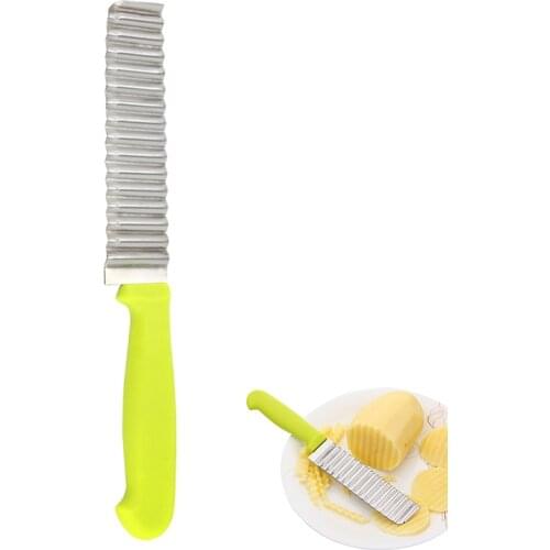 Stainless Steel Potato Cutter French Fries Corrugated Knife Fruits Potato Wave Chopper Kitchen Accessories