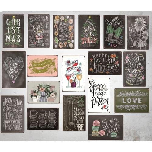 Happy Mothers Day LOVE SWEET Christmas Tin Signs Metal Retro Wall Plaque Custom Painting Antique Bar Pub Decor Sign