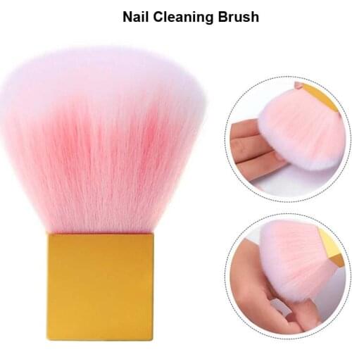 Nail Cleaning Brush Gold Plastic Handle Soft Hair Dust Cleaner Cleaning Brush Acrylic UV Gel Powder Remove Brushes Makeup Tools