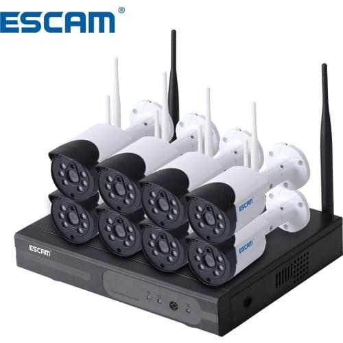 ESCAM WNK804 720P CCTV system 8CH HD wireless NVR kit Outdoor IR Night Vision IP WIFI CAMERA security system surveillance