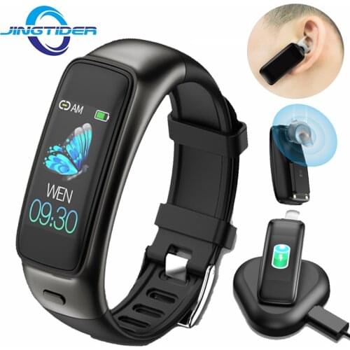 TB02 Smart Bracelet Bluetooth Earphone 2 in 1 Wireless Headset Noise Reduction Heart Rate Blood Pressure Monitor IP67 Waterproof