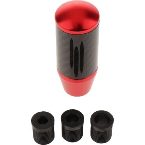 Universal Carbon Fiber Car Auto Manual Gear Stick Lever Knob Red