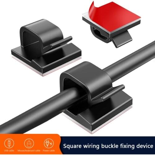 10PCS Self-Adhesive Wire Tie Cable Clamp Clips Holder Organizer Winder For Network Office Data Telephone Earphoe Line Cable