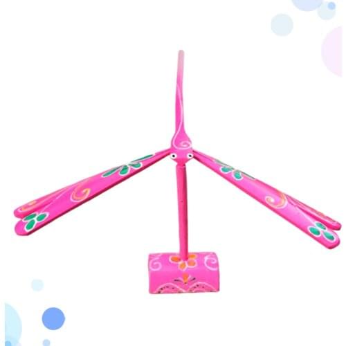 1PC Kids Balance Bamboo Dragonfly Educational Prop Science Display Model with Holder for Kids Children